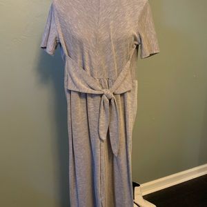 Penstripe Ces Femme Belted Tie jumpsuit/Romper